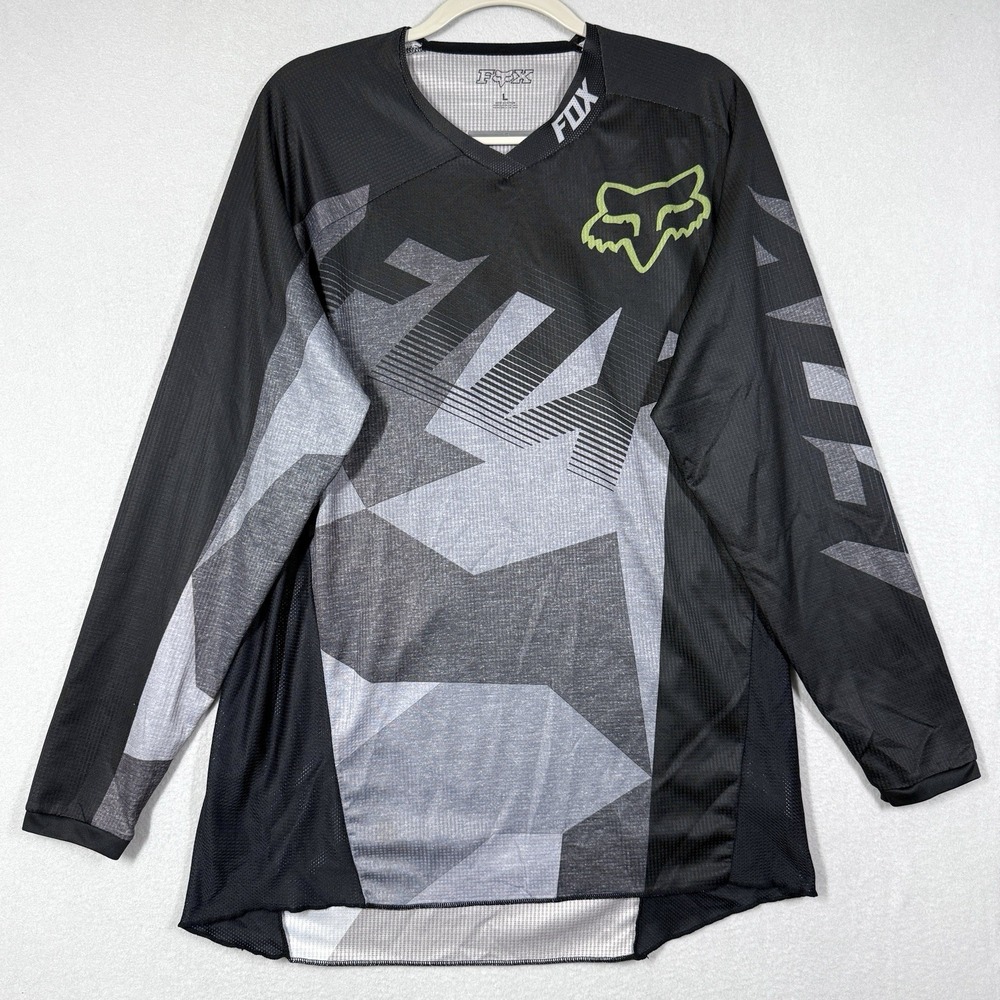 FOX Racing Shirt Mens Large Motocross Jersey Logo Performance Long Sleeve
